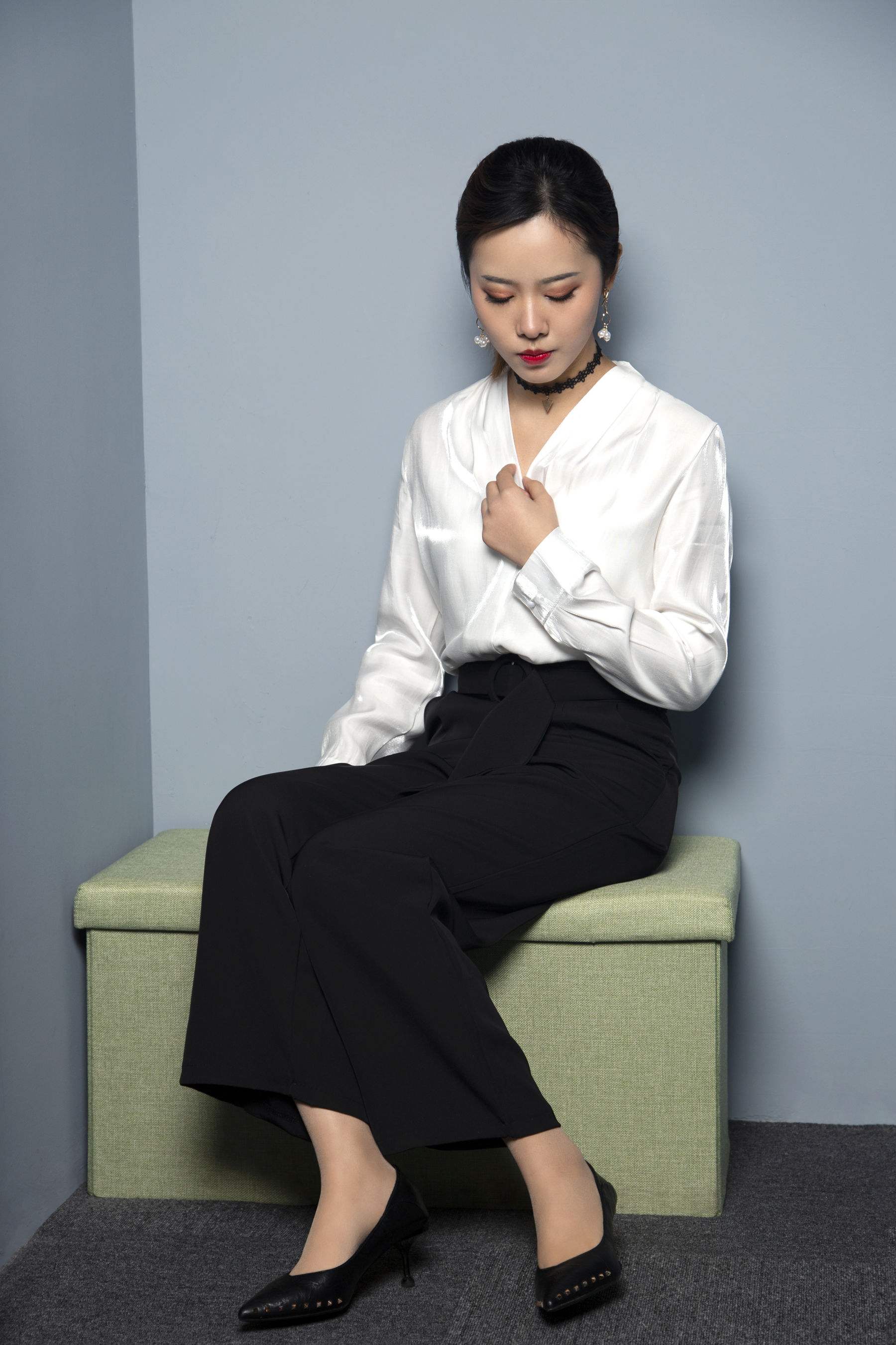 [奈丝] NO.033 晨静 阔腿裤小皮鞋，今日OL通勤 - 图片04