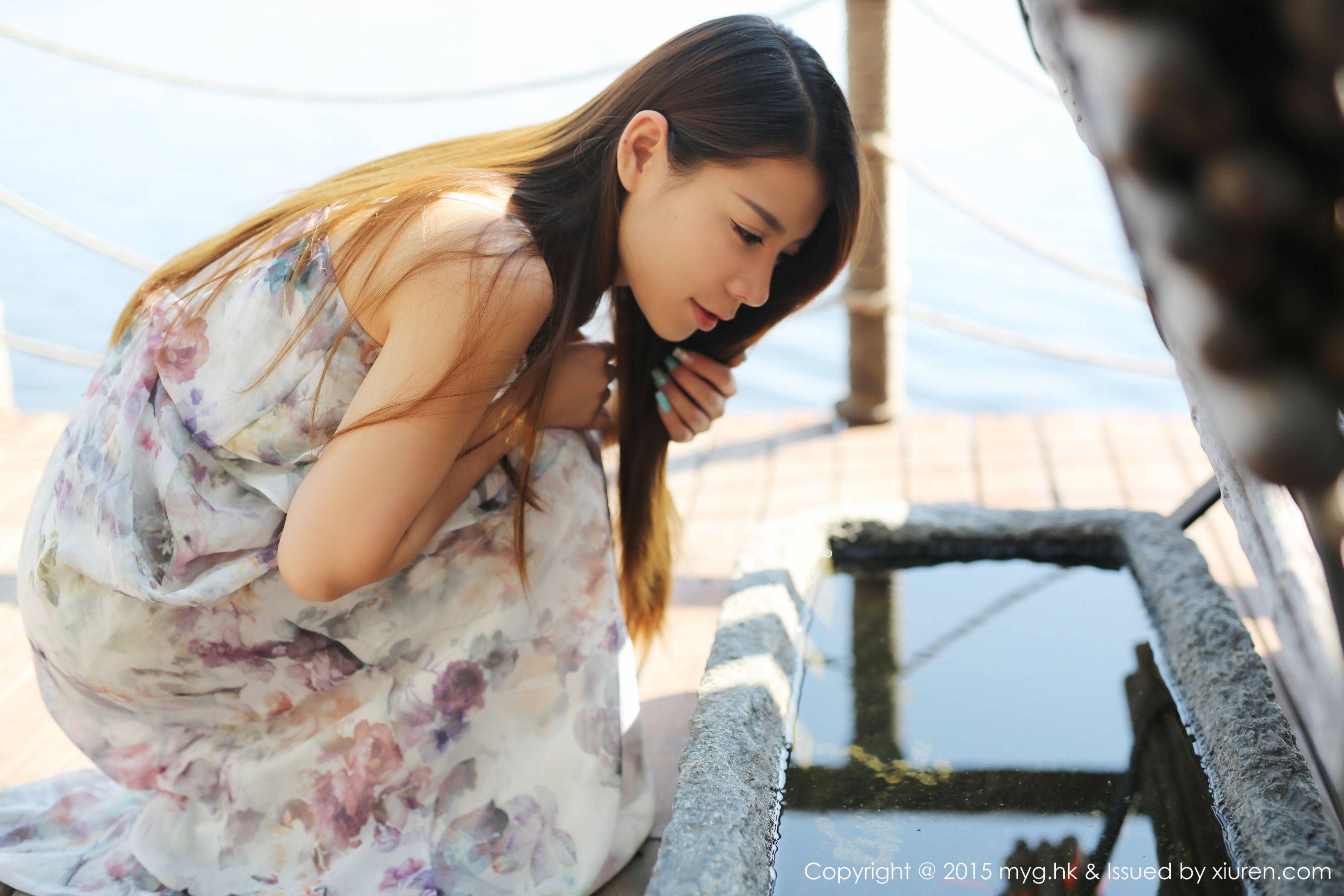 Vetiver嘉宝贝儿《小清新唯美长裙+牛仔装》 [美媛馆MyGirl] Vol.106 