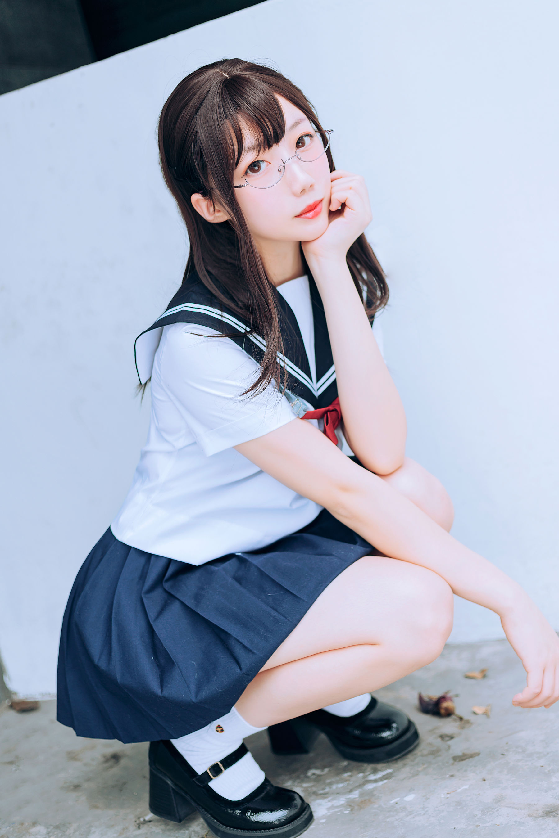 [喵糖映画] VOL.446 你的负卿 绿意JK 写真套图