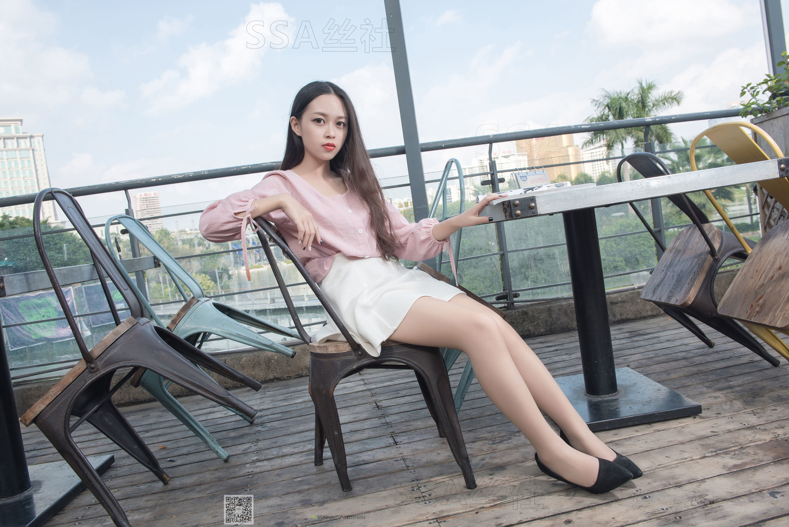 [SSA丝社]超清写真 No.052 西西 街拍小白裙 - 图片09