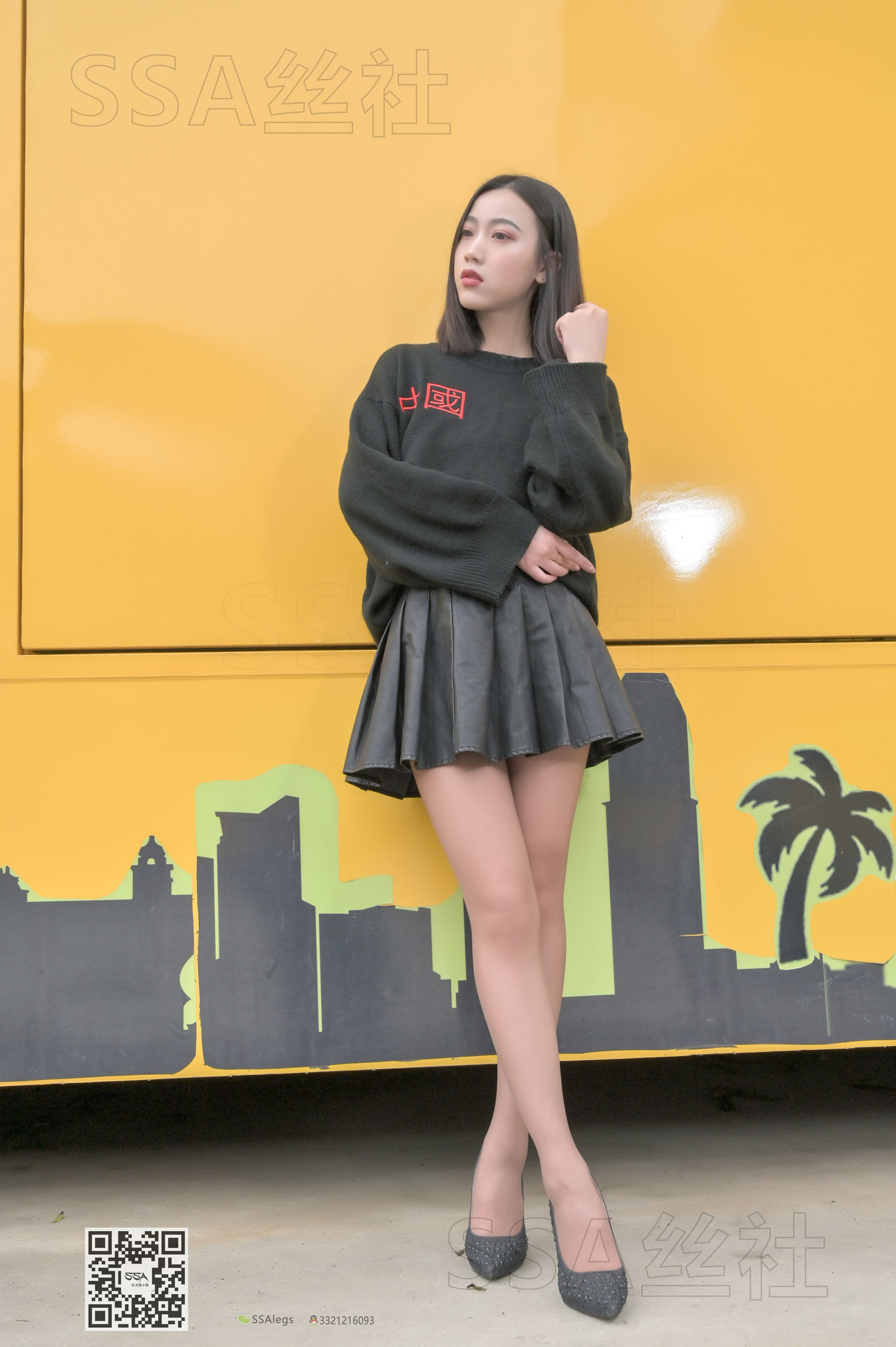 [SSA丝社]超清写真 No.094 腿模大大 街拍灰丝