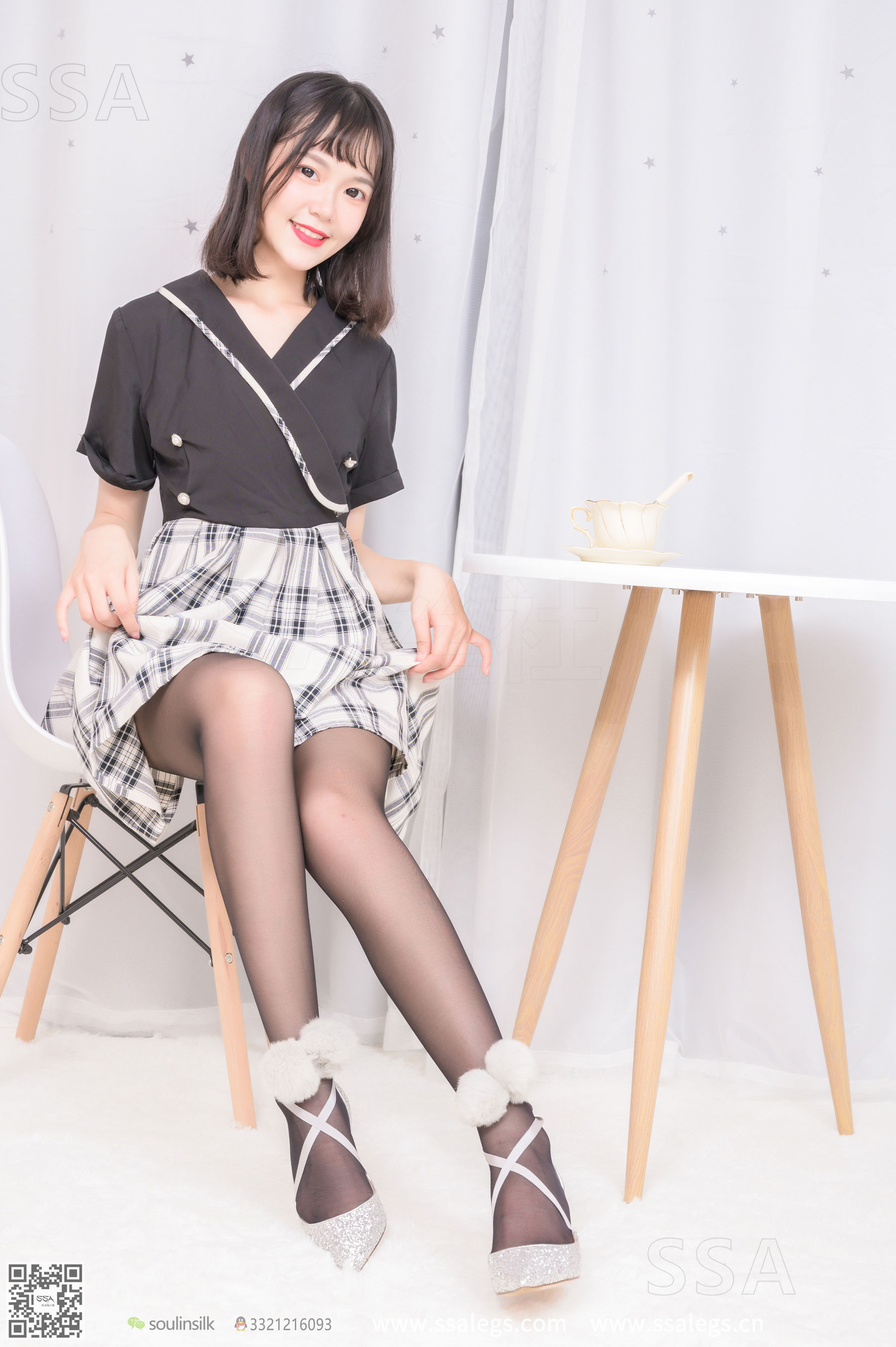 [SSA丝社]超清写真 No.261 阳阳 阳光少女的银色高跟鞋(上) - 图片05