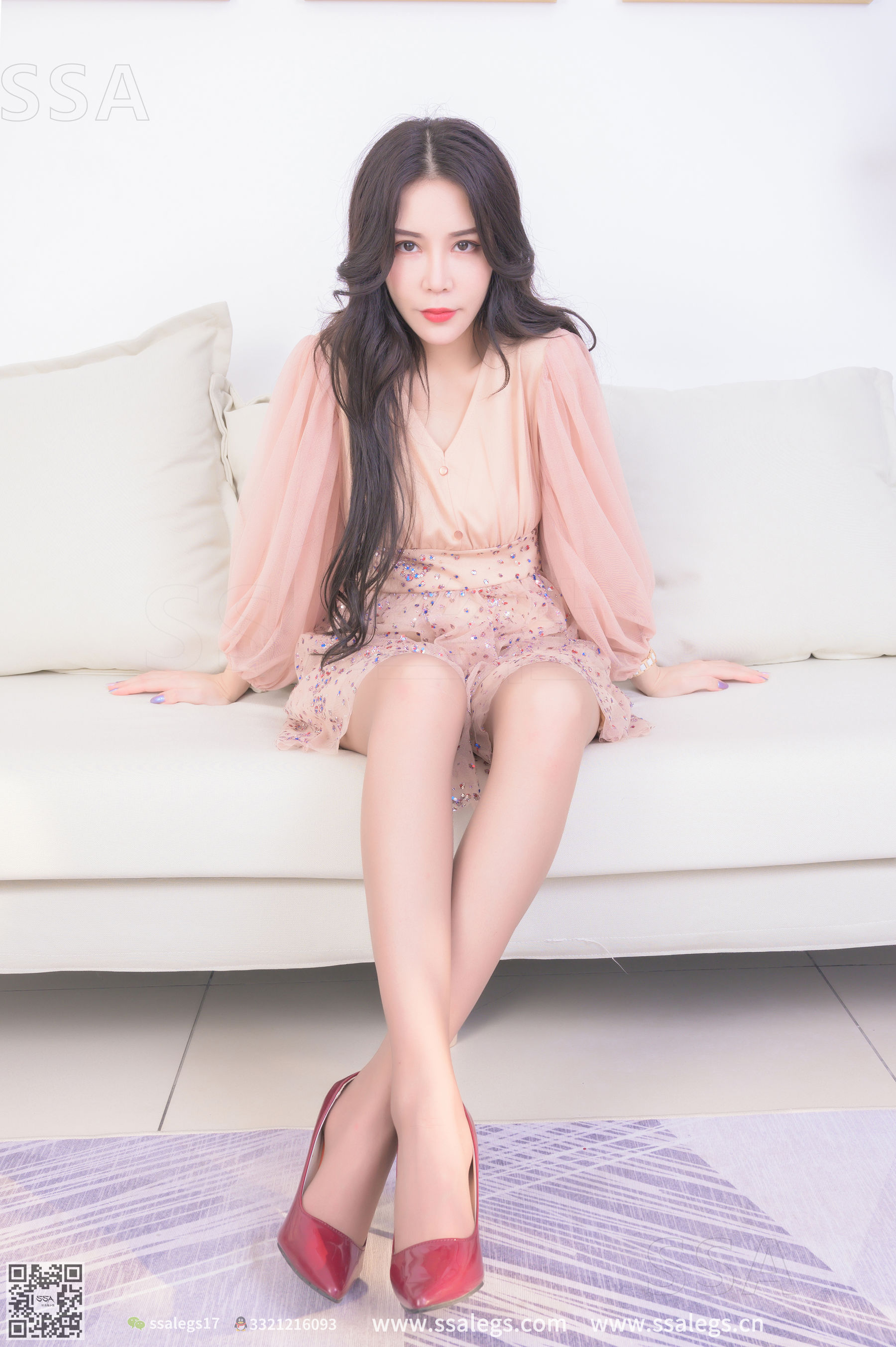 [SSA丝社]超清写真 No.312 娜娜 御姐的红色高跟鞋咖啡丝美腿 - 图片07