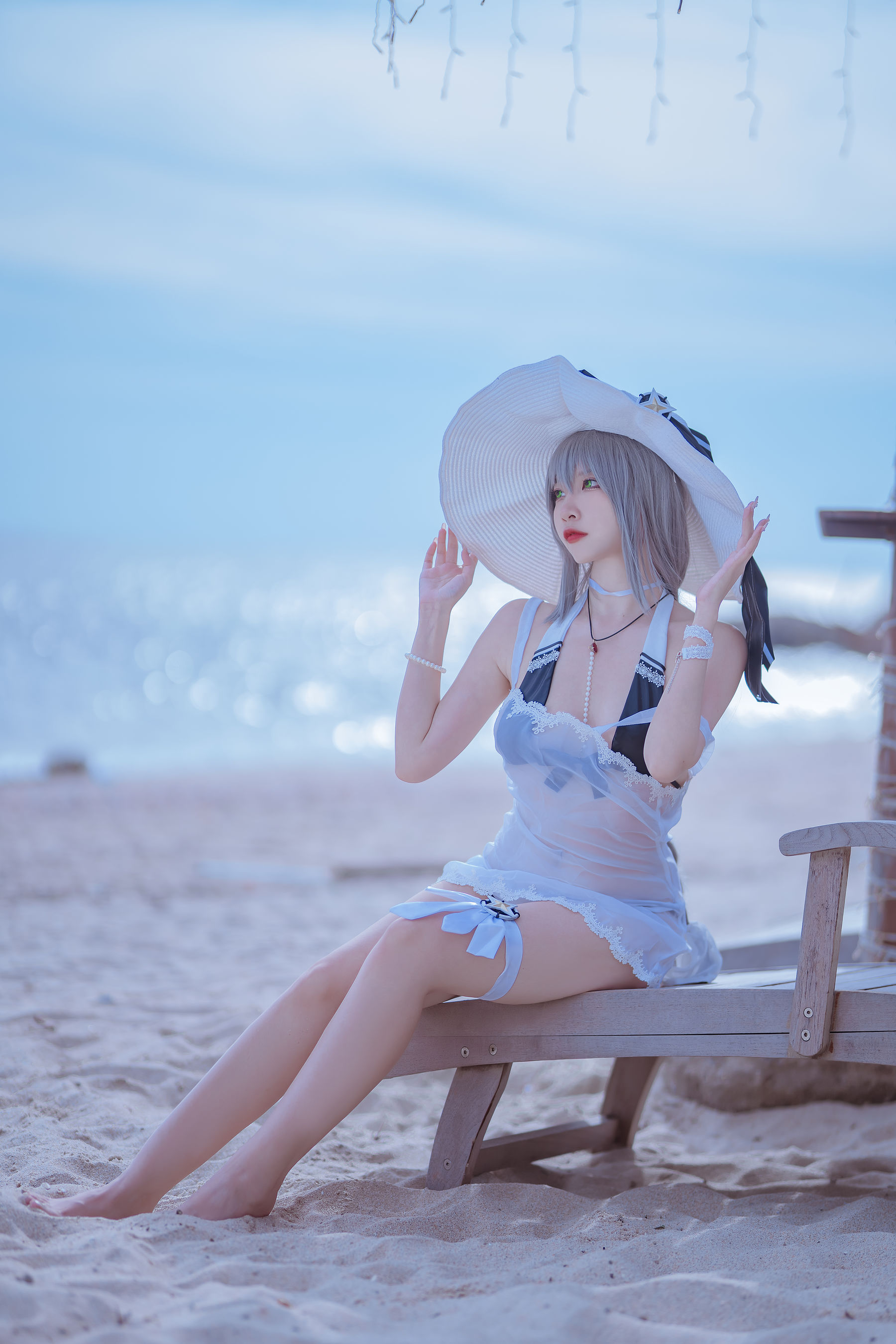 [福利COS] 人气Coser二佐Nisa - 碧蓝 天鹰泳装