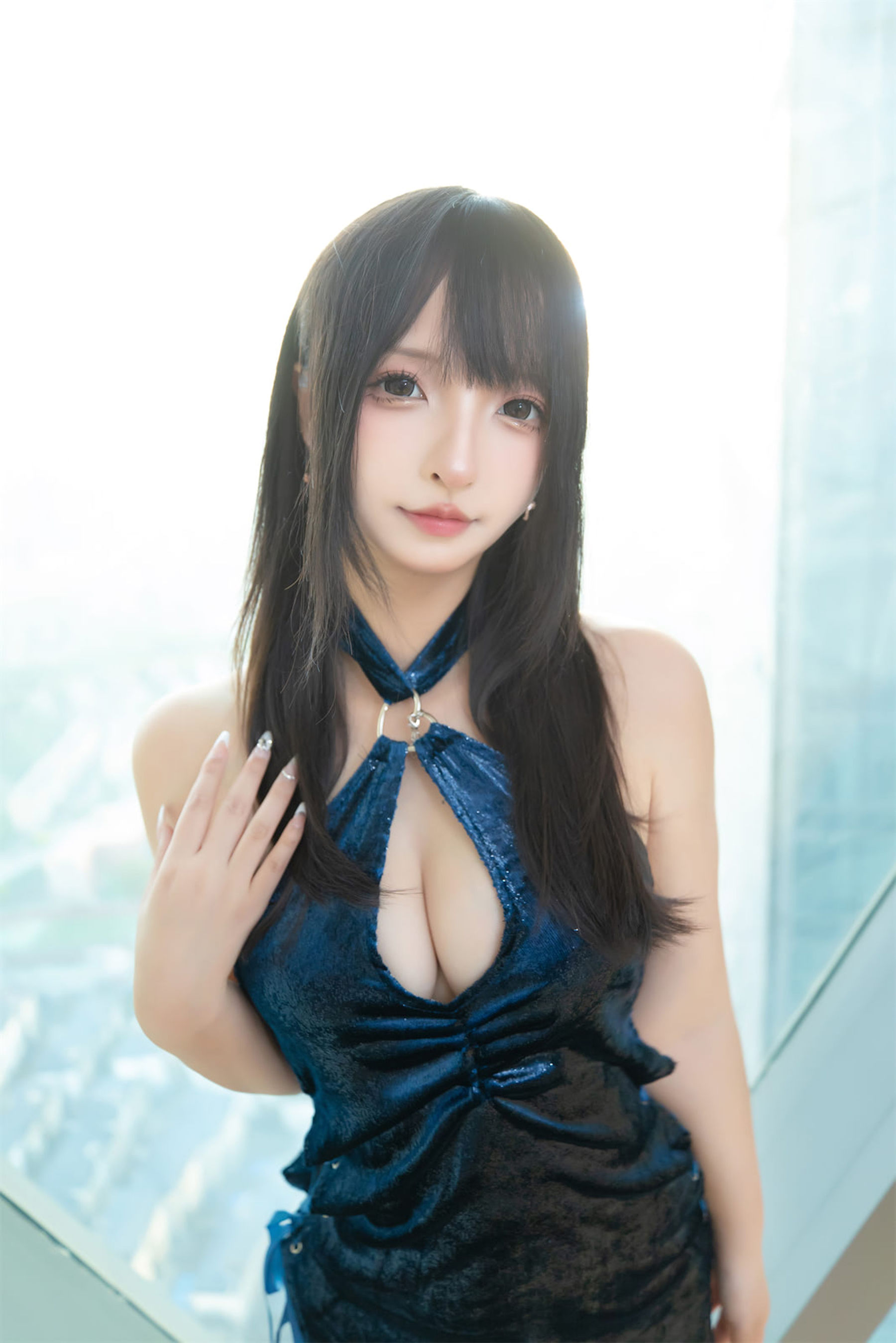 萝莉神楽板真冬 之蓝衣旗袍