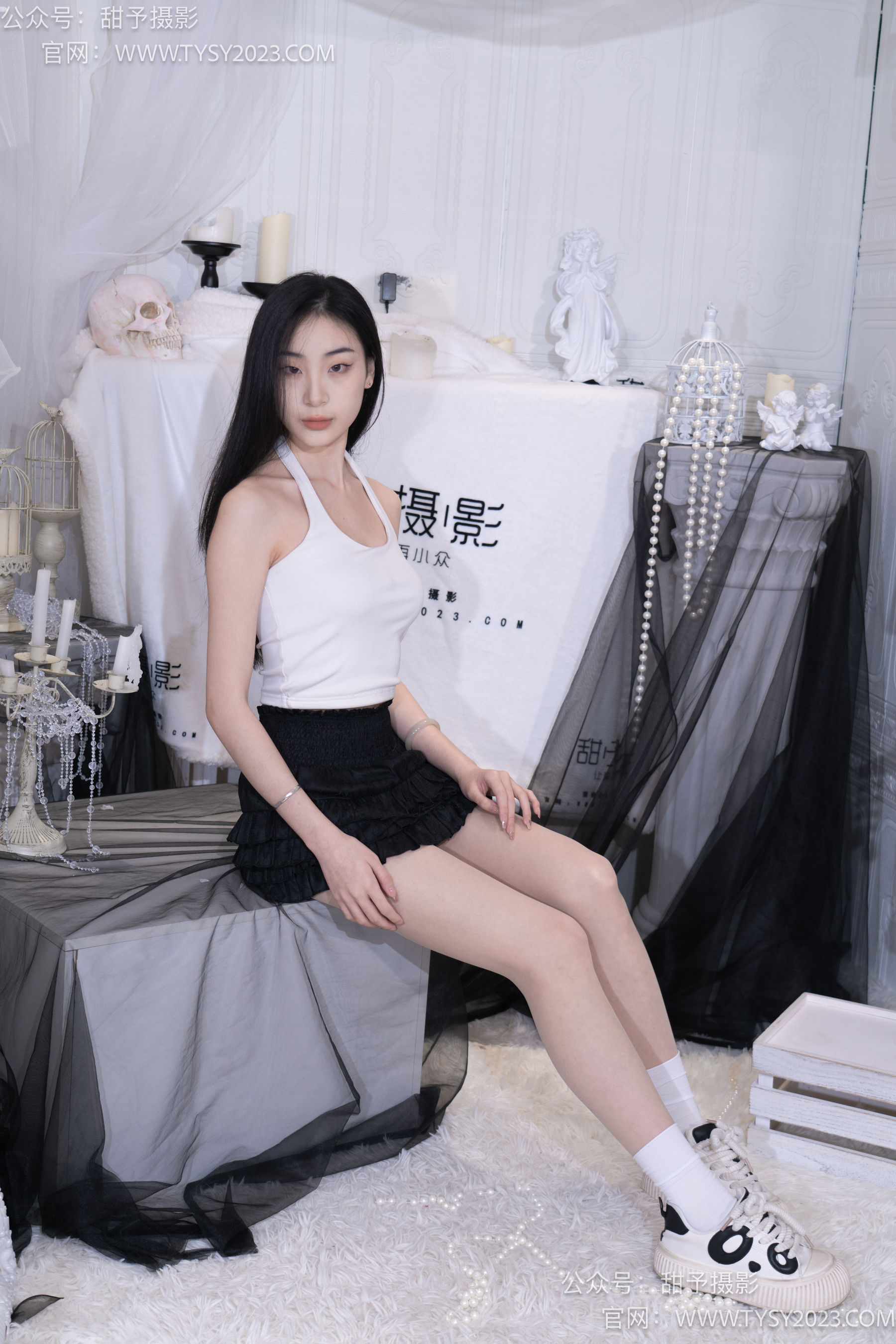 甜予摄影 No.076 小狸 -帆布鞋、白棉袜、肉丝（脚尖加固款） - 图片07