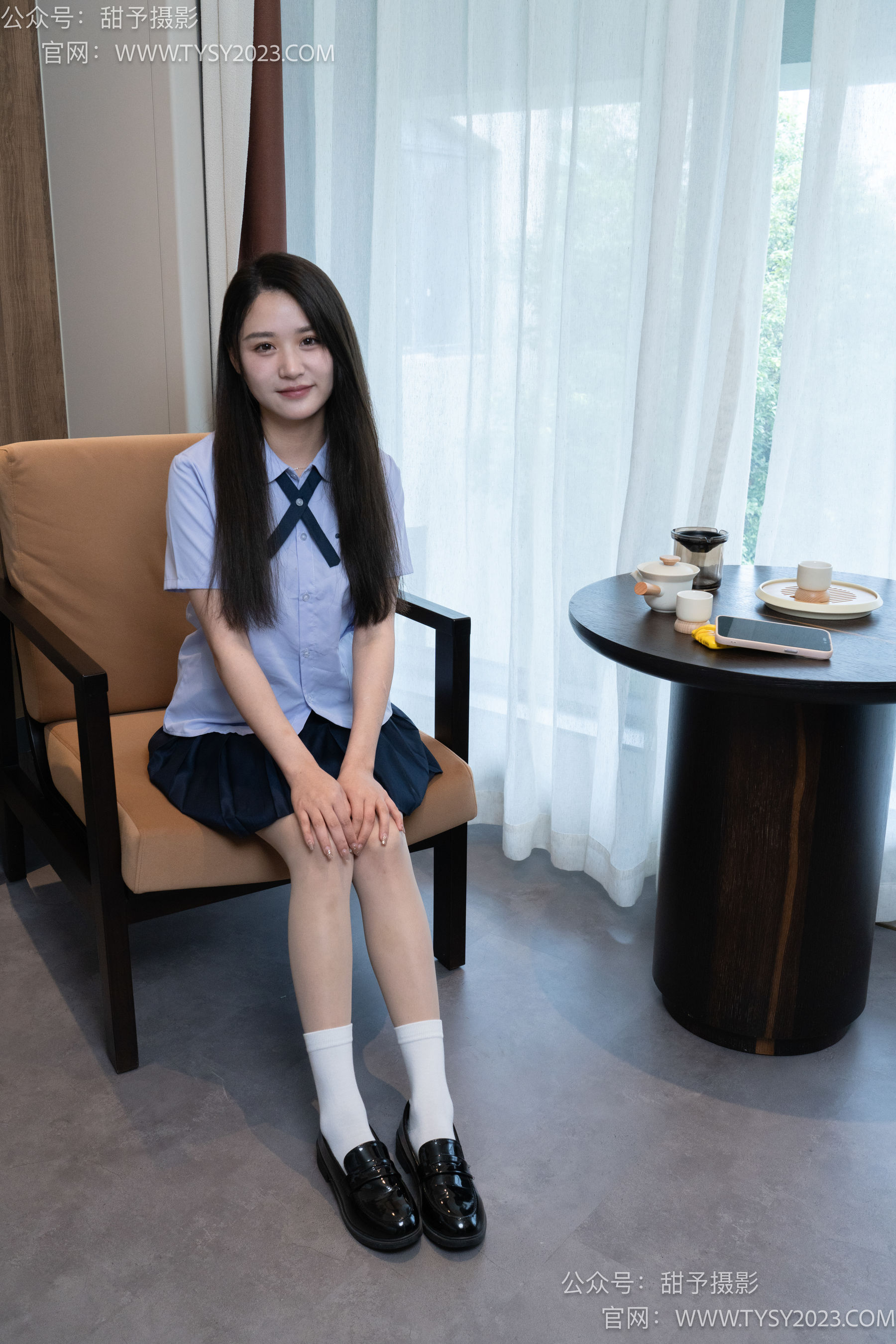 甜予摄影 No.081 澜澜 -皮鞋、两双白棉袜、肉丝（脚尖加固款） - 图片02