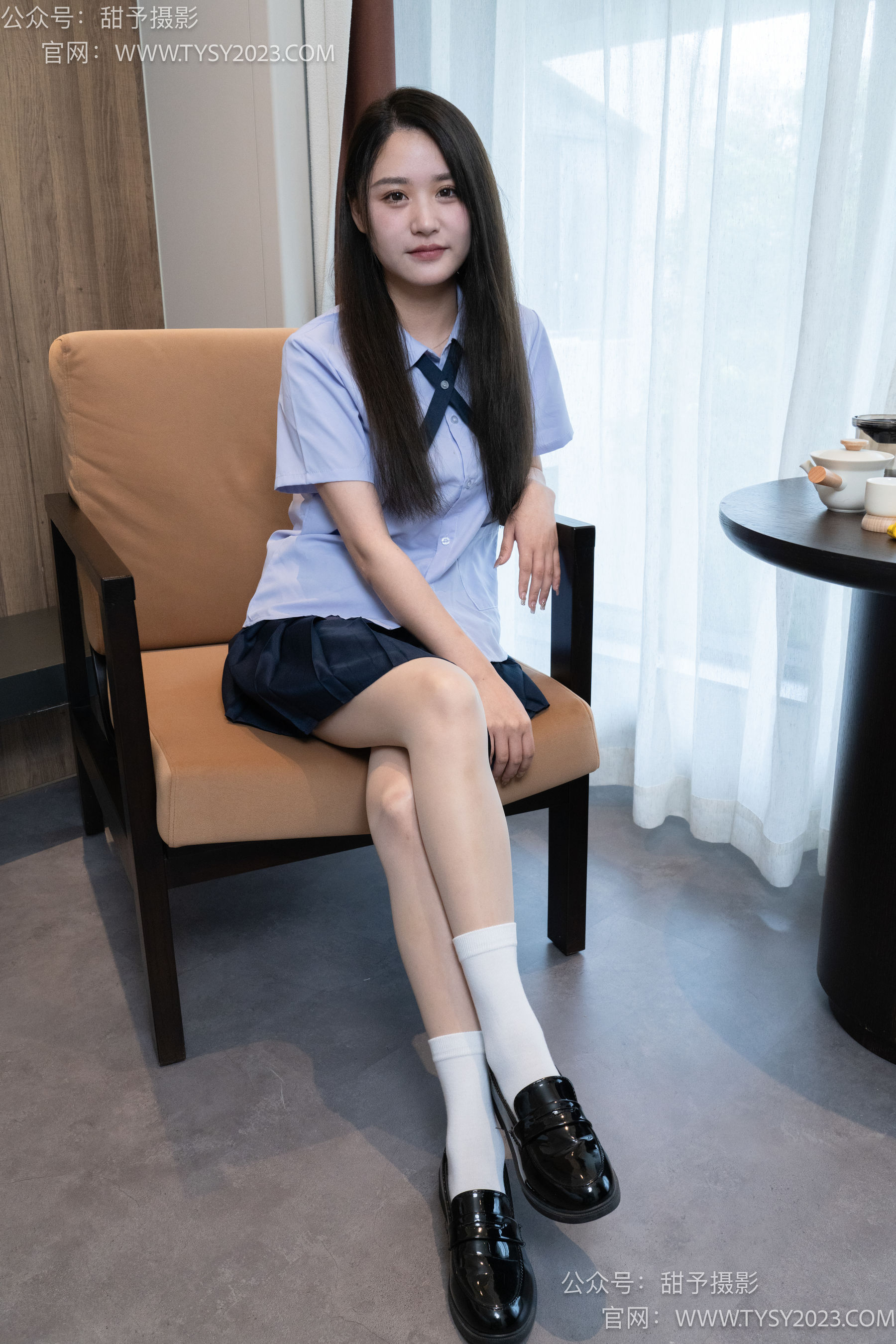 甜予摄影 No.081 澜澜 -皮鞋、两双白棉袜、肉丝（脚尖加固款） - 图片05