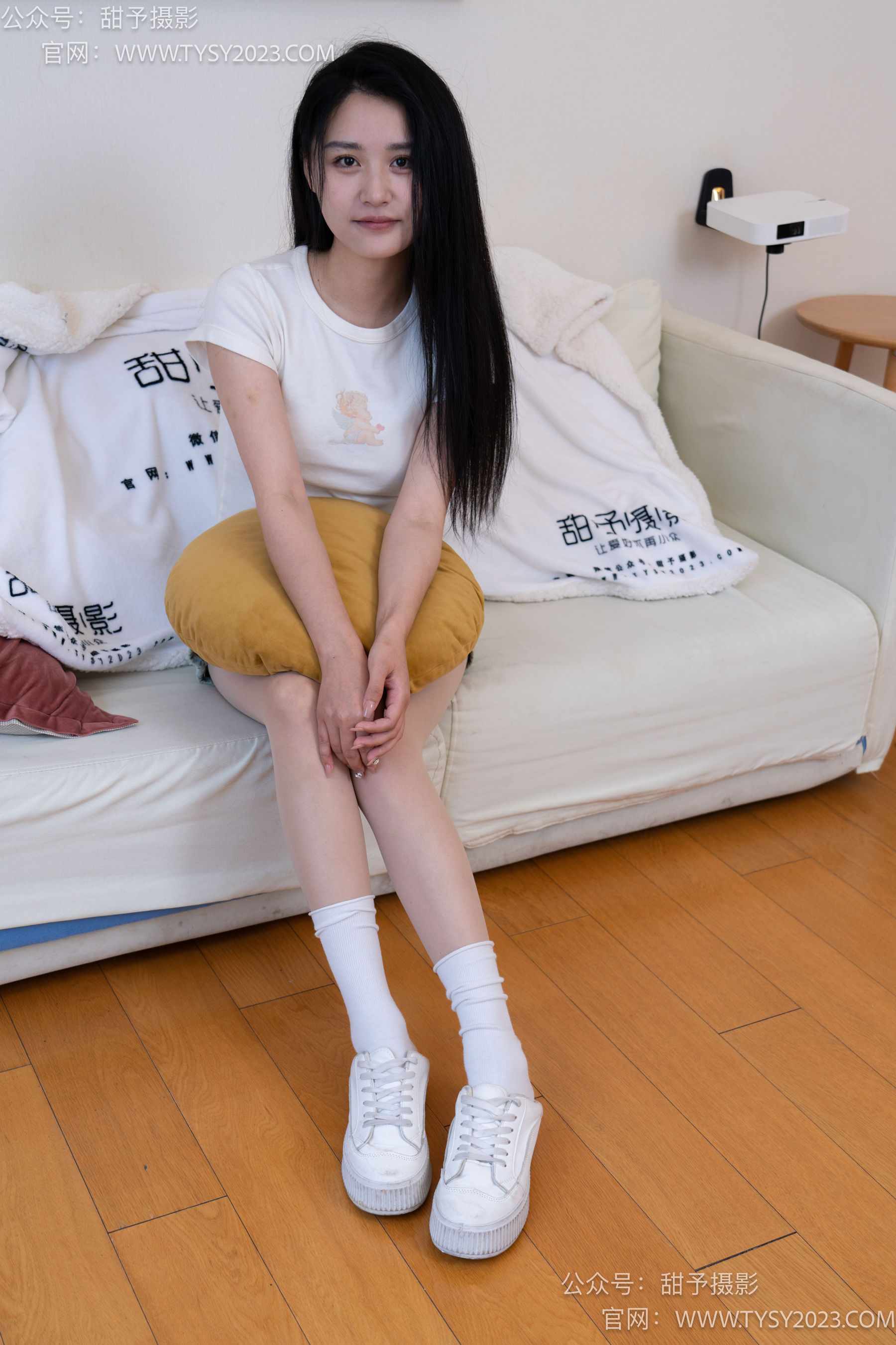 甜予摄影 No.096 澜澜 -板鞋、白棉袜、肉丝（脚尖加固款） - 图片07