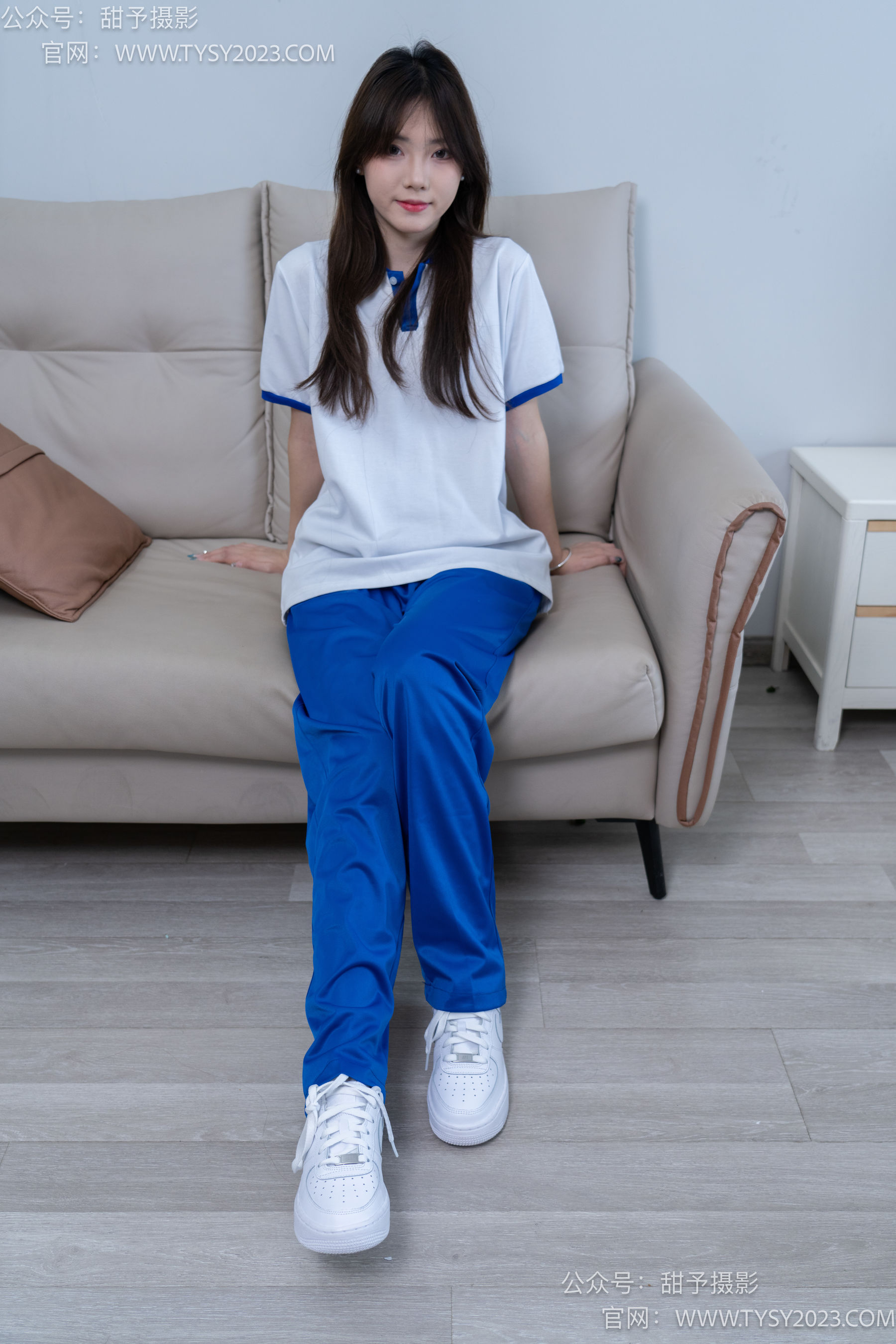 甜予摄影 No.098 璇璇 -校服、板鞋、白棉袜、肉丝（脚尖加固款） - 图片07