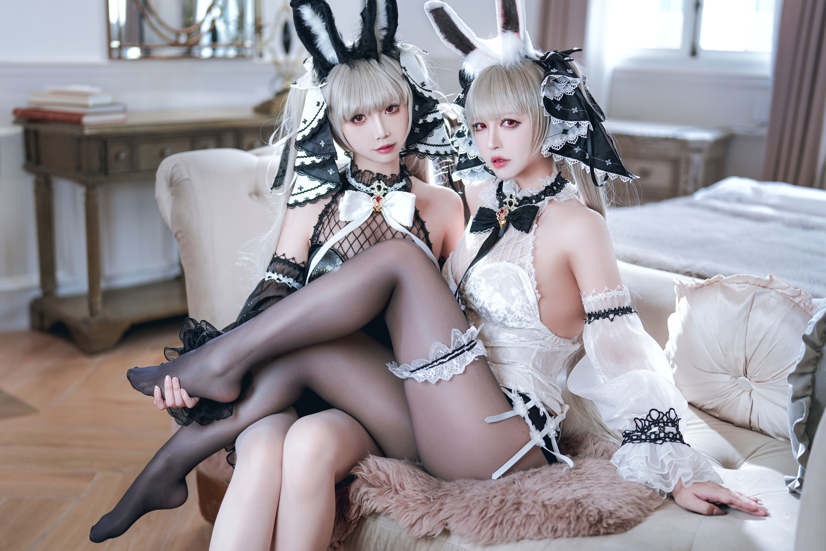 可爱人气Coser 面饼仙儿&半半子 - 碧蓝航线 可畏兔兔