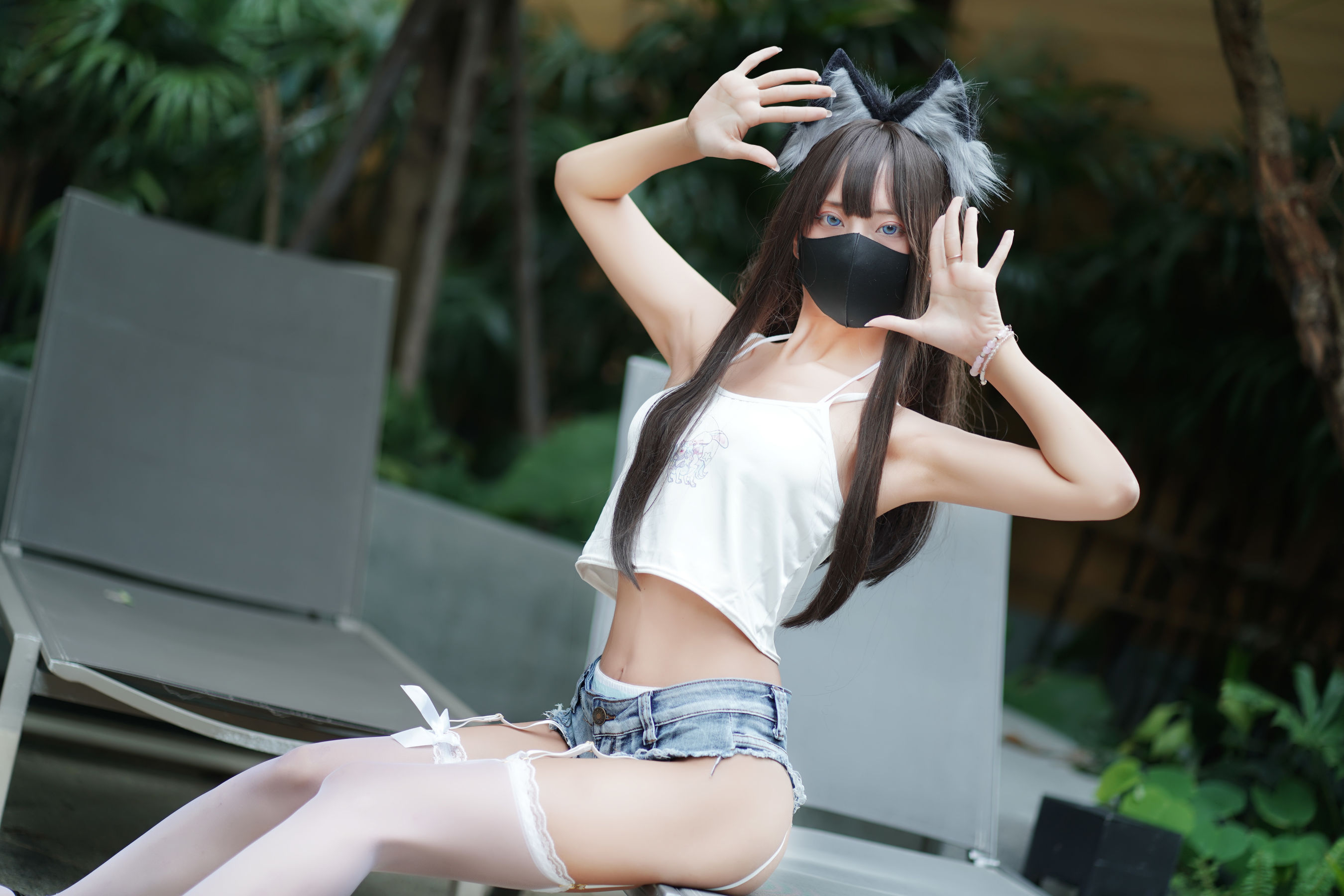 职业奶妈 三水子 - 猫猫蓝白比基尼