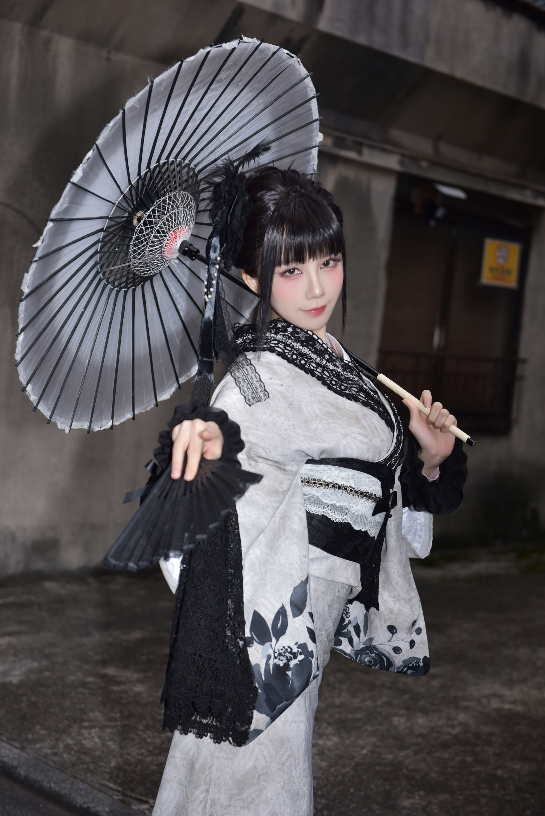 动漫博主 水淼aqua - Black Lace Kimono&Lingerie - 图片05