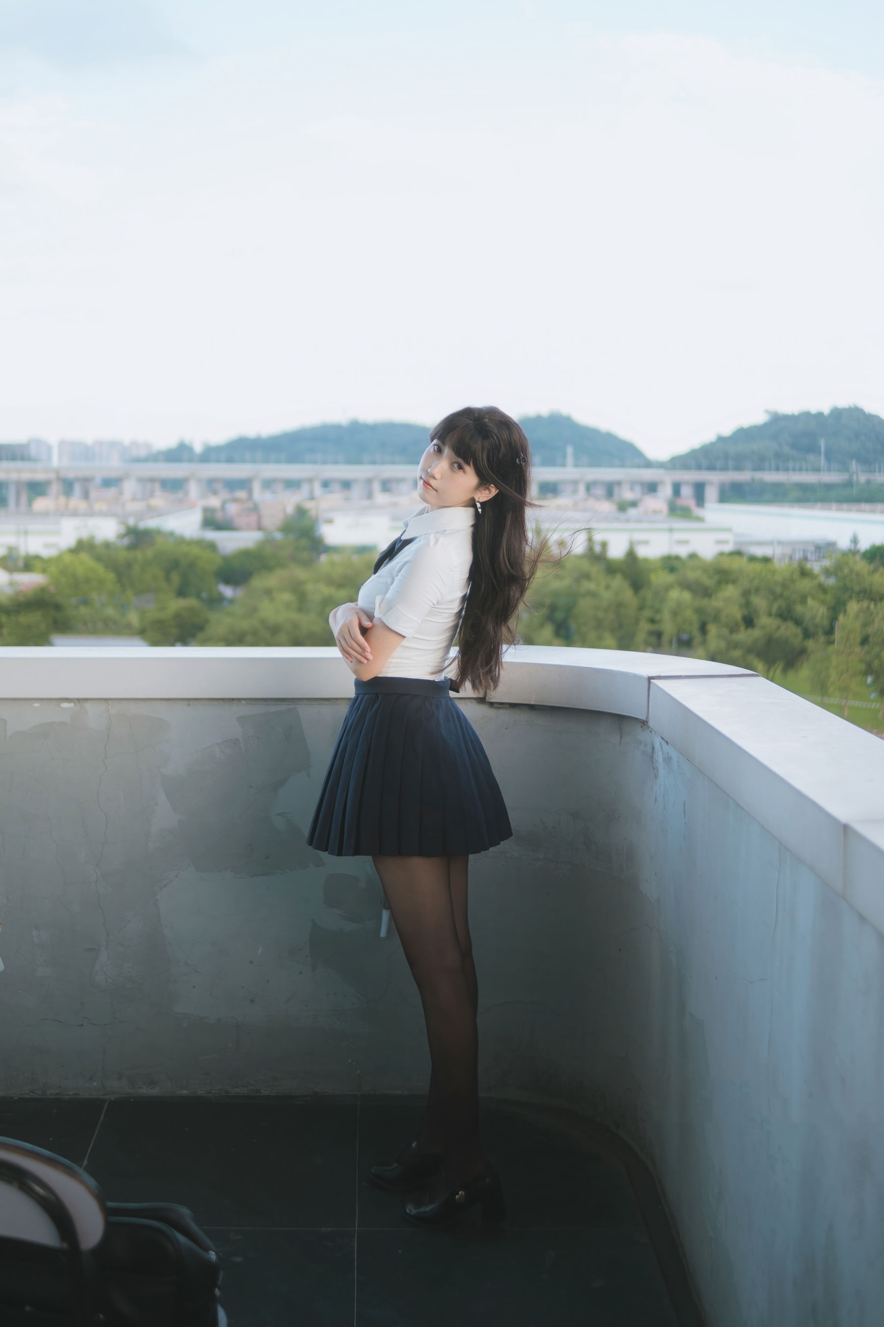 微博人气Coser 不呆猫 - JK学妹户外