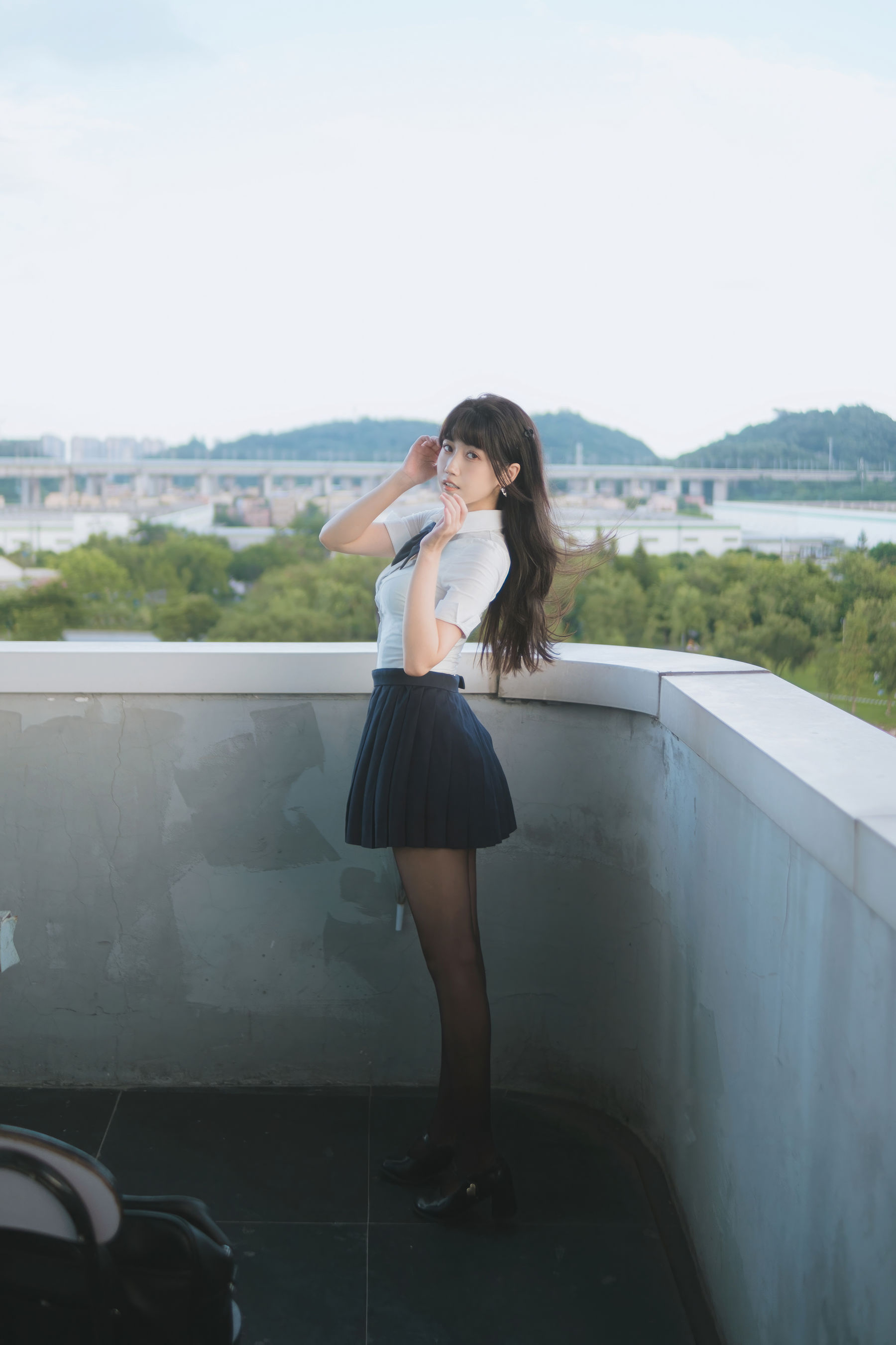 微博人气Coser 不呆猫 - JK学妹户外
