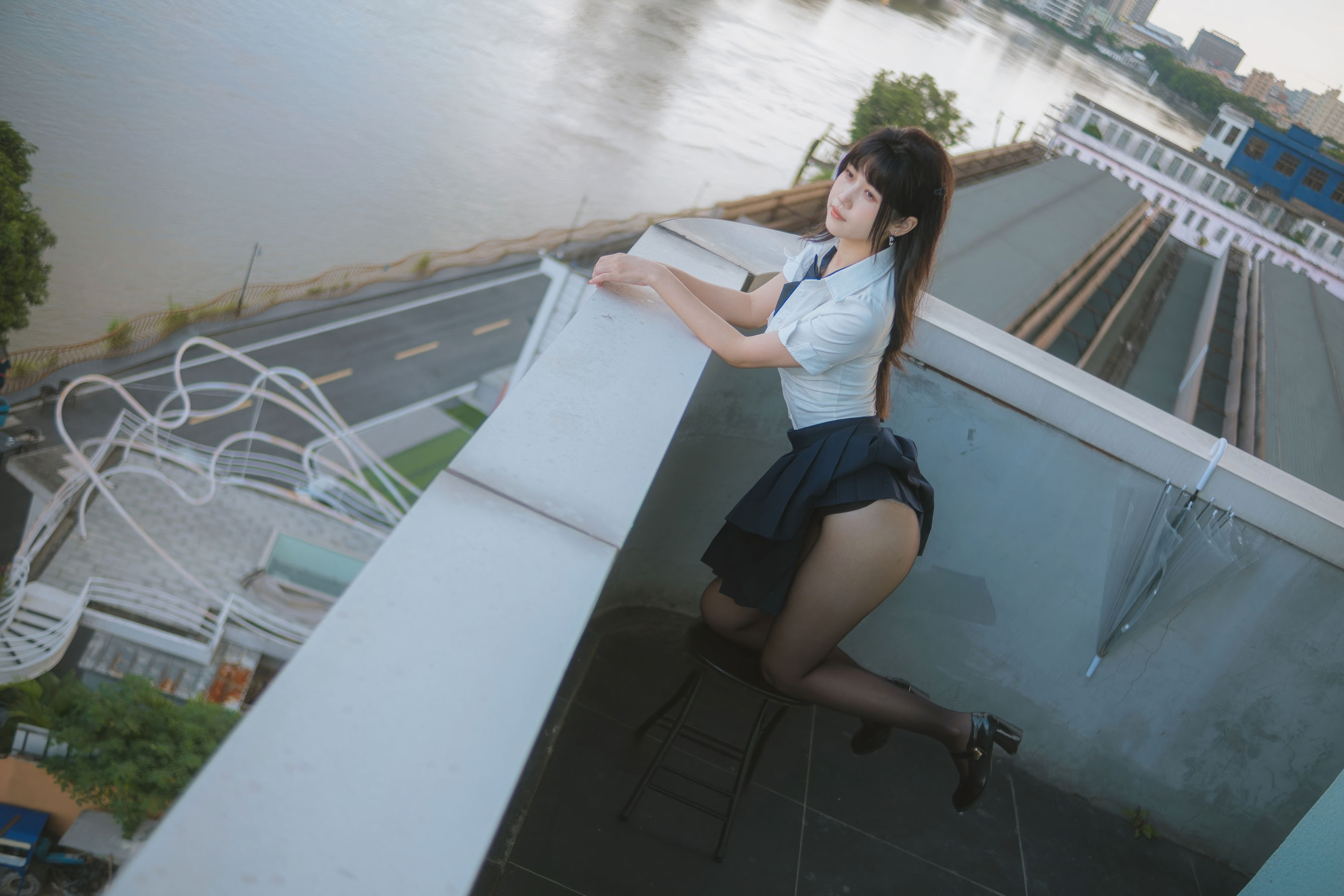 微博人气Coser 不呆猫 - JK学妹户外